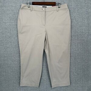 Talbots Perfect Crop Pants Curvy Fit At Waist Slim Leg Beige‎ 14P